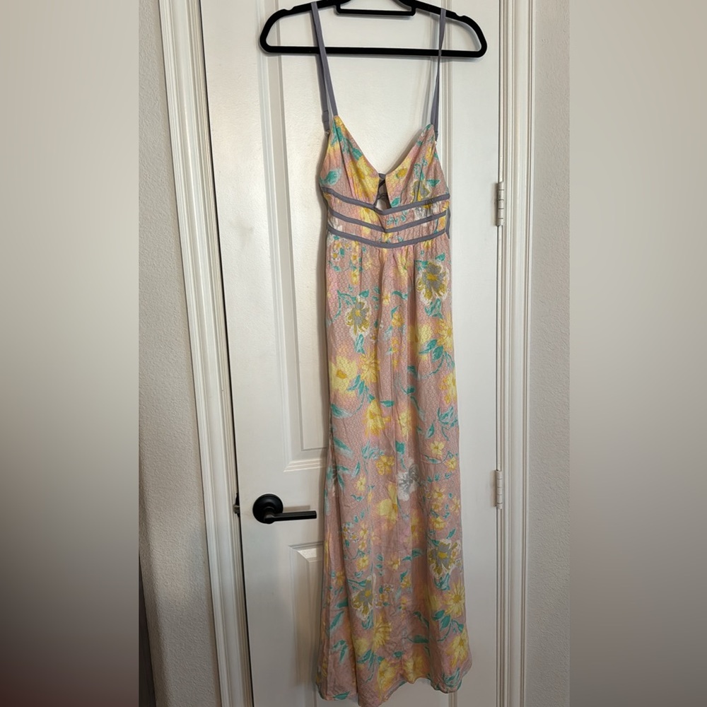 Free People Multicolor Floral Backless Dress